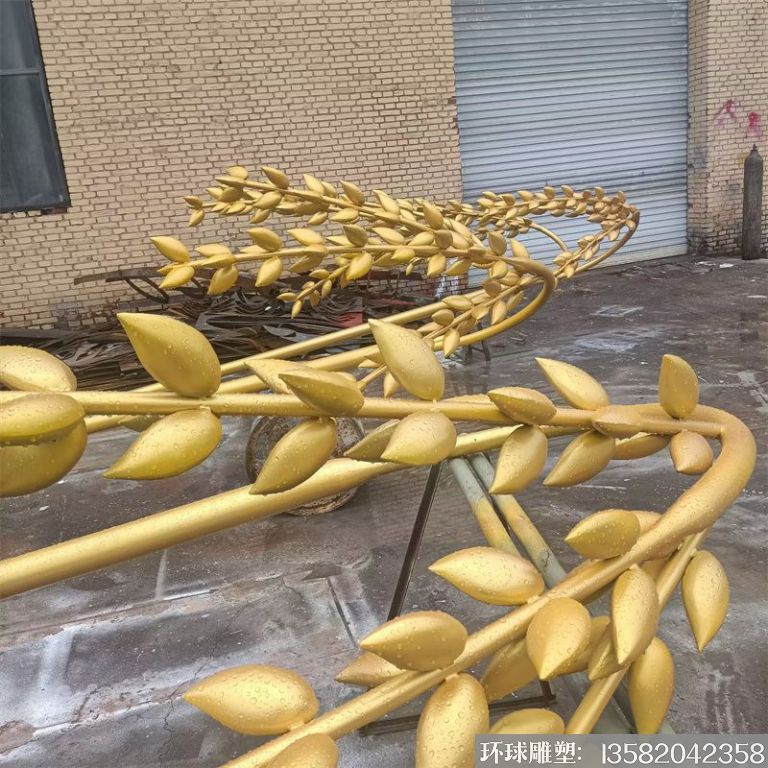 不锈钢麦穗雕塑,青稞雕塑,农作物麦子雕塑5