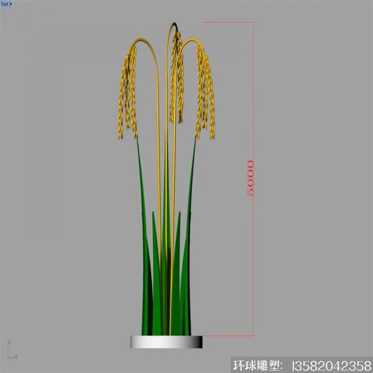 不锈钢麦穗雕塑，青稞雕塑，农作物麦子雕塑1